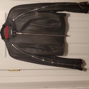 DSQUARED2 Black Leather Moto Jacket